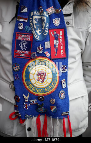 Rangers-Fans vor der Ladbrokes Scottish Premier League match bei Ibrox Stadium, Glasgow. Stockfoto