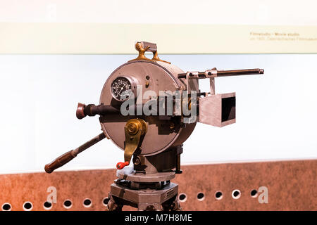 Wien, Österreich - 24 August 2017: Das Technische Museum Wien zeigt die Geschichte der Entwicklung von Fernsehen und Kino. Stockfoto