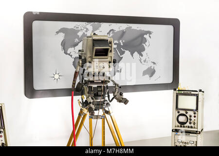 Wien, Österreich - 24 August 2017: Das Technische Museum Wien zeigt die Geschichte der Entwicklung von Fernsehen und Kino. Stockfoto