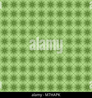 Grüne nahtlose Muster mit geometrischen floralen Ornament Stockfoto