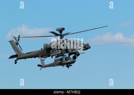 AH-64 Apache gunship Hubschrauber, RIAT 2015 Stockfoto