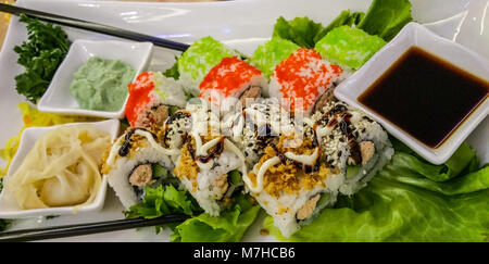 Japanisches Sushi-up Shot schließen Stockfoto