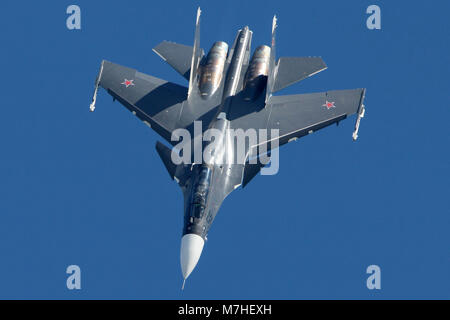 Su-30SM Düsenjäger der russischen Luftwaffe. Stockfoto