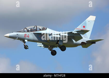 Yak-130 Ausbildung Flugzeuge der russischen Luftwaffe. Stockfoto