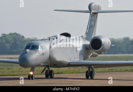 Royal Singapore Air Force G-550 während der Übung bewältigen Tiger 2017. Stockfoto