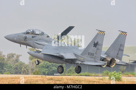 Royal Singapore Air Force F-15E Strike Eagle. Stockfoto