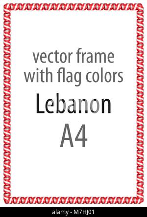 Rahmen und Grenze der Band mit den Farben des Libanon Flagge Stock Vektor