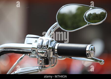 Fahrrad Rad- und Rückspiegel Stockfoto