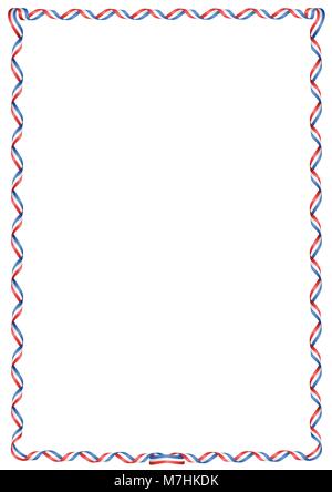 Rahmen der Band mit den Farben der Flagge Frankreich Stock Vektor