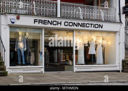 French Connection shop Front im Stadtzentrum von Chester GROSSBRITANNIEN Stockfoto