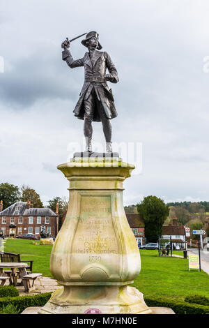 Major General James Wolfe Statue in Westerham, Kent Stockfoto