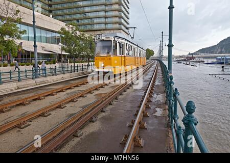 Überfluteten Budapester Straße Stockfoto