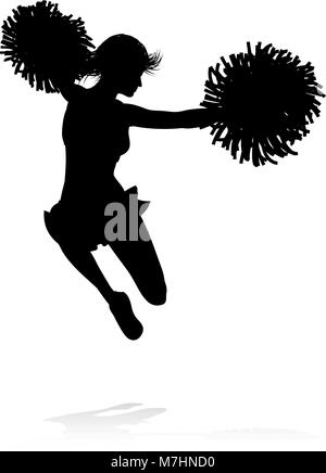 Silhouette Cheerleader Stock Vektor
