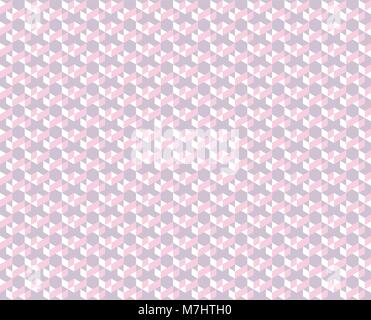 Abstrakte geometrische Muster des 3-farbige (lila, rosa und weißen Farben) - Vector Illustration. Stock Vektor