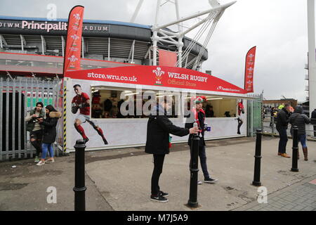 Ich ging heute Fotos aus 6 Nationen Rugby Wales vs Italien Fürstentum Stadium Cardiff. Stockfoto