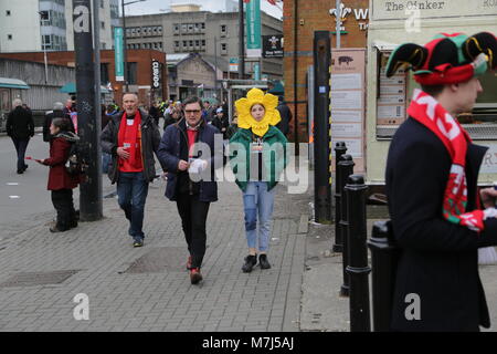 Ich ging heute Fotos aus 6 Nationen Rugby Wales vs Italien Fürstentum Stadium Cardiff. Stockfoto