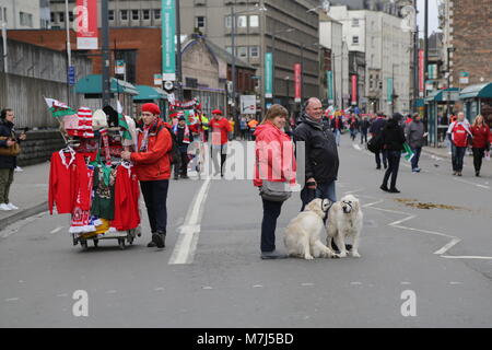 Ich ging heute Fotos aus 6 Nationen Rugby Wales vs Italien Fürstentum Stadium Cardiff. Stockfoto