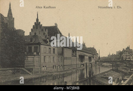 Das Alte Kaufhaus in Straßburg, Elsaß-Lothringen, ist in diesem Bild aus der europäischen Architektur des frühen 20. Jahrhunderts zu sehen. Stockfoto