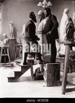 Zille, Heinrich - Künstlerkollegen und Ateliers, Heinrich Zille e August Kraus Modell für die Büste des Wedigo von Plotho (Zeno Fotografie) Stockfoto