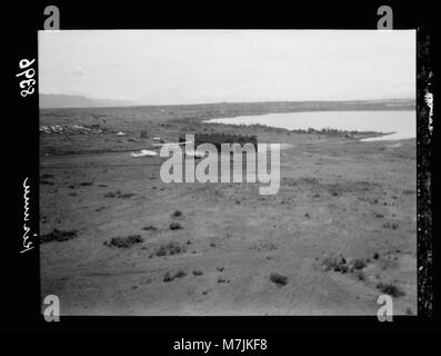 Kenia Kolonie. Kisumu. Aus der Luft. Flugplatz und großen Hangar LOC 17554 matpc. Stockfoto