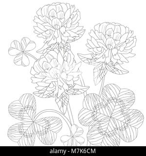 Zentangle stilisierte Kleeblatt. Hand gezeichnet Spitze Vector Illustration Stock Vektor