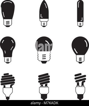 Glühbirnen Symbol gesetzt. Vector Illustration Stock Vektor