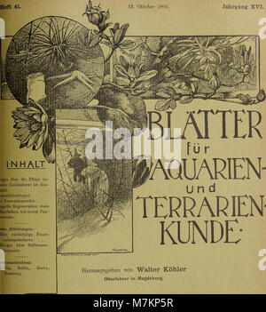Blätter für Aquarien- und Terrarien-Kunde (1905) (20379350482) Stockfoto