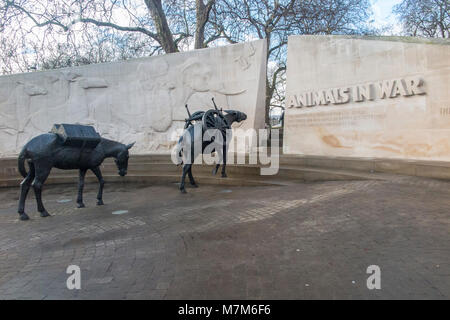 Tiere im Krieg Statuen von Hyde Park Stockfoto