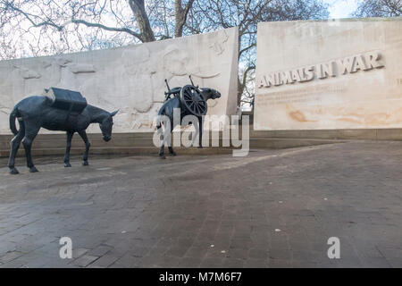 Tiere im Krieg Statuen von Hyde Park Stockfoto