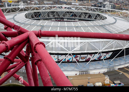 Luftaufnahme der London Stadium, Queen Elizabeth Park, London, UK Stockfoto