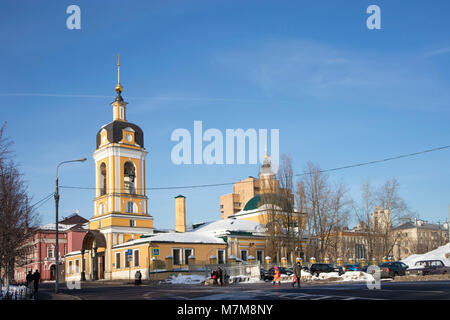 Moskau, Russland - 11. März 2018: Kirche von Vierzig Märtyrer von Sebastian in Spassky Sloboda Stockfoto
