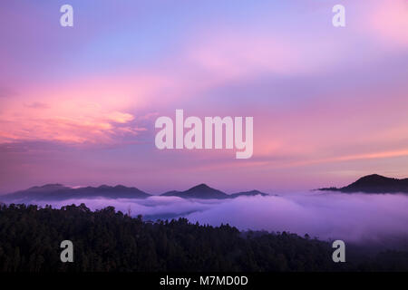 Wolken von Misty Mountain Ranges von Genting Highlands gesehen Stockfoto