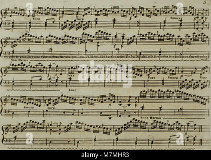 Joseph Haydns Andante du célébré von 1795 ist für Harfe mit optionaler Violinbegleitung arrangiert und zeigt klassische Komposition und instrumentale Adaption des späten 18. Jahrhunderts. Stockfoto