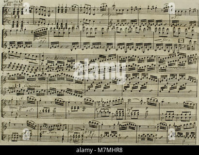 Das Andante du célèbre Haydn von 1795 ist ein klassisches Arrangement für Harfe und optionale Violine, das Joseph Haydns kompositorischen Stil und Kammermusik des späten 18. Jahrhunderts veranschaulicht. Stockfoto