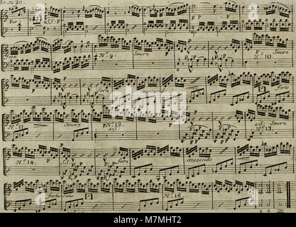 Eine Musicalpartitur von Haydns „Andante“ aus dem Jahr 1795, arrangiert für Harfe mit optionaler Violinbegleitung, die die Bearbeitungen der klassischen Zeit für kammermusikalische Aufführungen widerspiegelt. Stockfoto