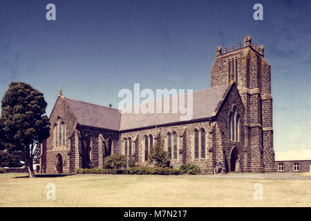 Äußere (stilisiert) St John's Anglican Church, Port Fairy, Victoria, Australien Stockfoto