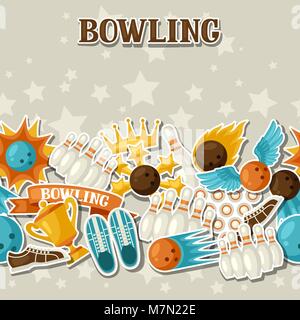 Nahtlose Muster mit Bowling. Hintergrund ohne freistellungsmaske gemacht. Einfach für Hintergrund, Textil, Verpackung Papier Stock Vektor