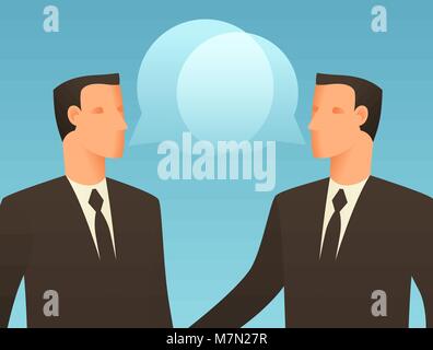 Dialog business Prinzipdarstellung mit sprechenden Geschäftsleute. Bild für Websites, Artikel, Zeitschriften Stock Vektor
