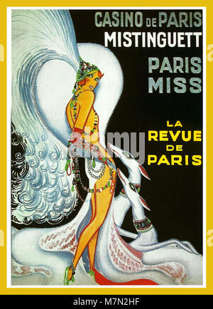 30er Vintage historischen alten Paris Unterhaltung Spektakel Travel Poster Casino de Paris - Mistinguett finden - Paris Miss La Revue de Paris Vintage französische Poster c 1930 Travel Poster Paris Frankreich Stockfoto