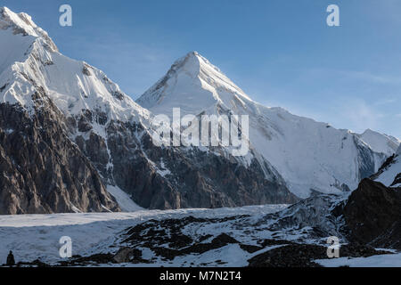 Der Berg Khan Tengri im Tien Shan Gebirge in Kirgisistan. Stockfoto