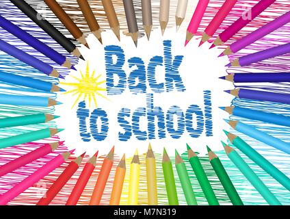 Zurück zu Schule. Die Palette der Bleistifte. Stock Vektor