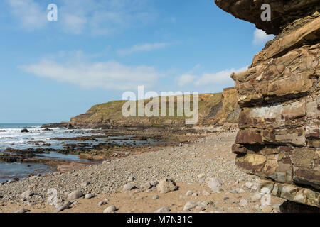 Sedimentgestein formation Widemouth Bay in North Cornwall Stockfoto