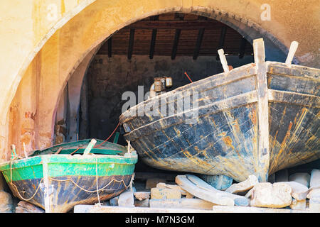 Boote in Scopello, Castellammare del Golfo, Sizilien, Italien Stockfoto