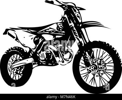 Abstract Illustration von extremen Motocross Racer mit dem Motorrad Stock Vektor