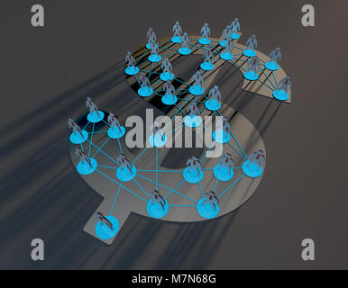 Währungssymbole und Verbindungen, Reichtum zu teilen, Informationen Technologie Finanzen Stockfoto