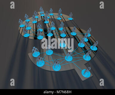 Währungssymbole und Verbindungen, Reichtum zu teilen, Informationen Technologie Finanzen Stockfoto