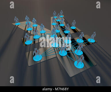 Währungssymbole und Verbindungen, Reichtum zu teilen, Informationen Technologie Finanzen Stockfoto