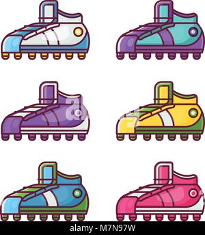 Sport Schuhe und Fußballschuhe Symbole Stock Vektor