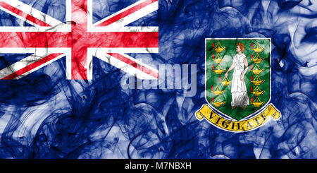 Britische Jungferninseln rauch Flagge, British Overseas Territories, Großbritannien abhängiges Gebiet flag Stockfoto