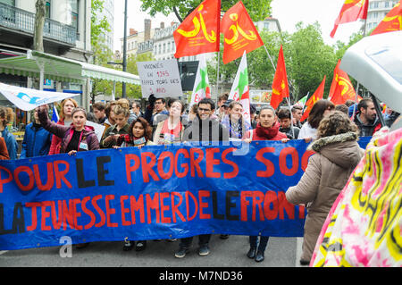 Mai Tag mach in Lyon, Frankreich Stockfoto